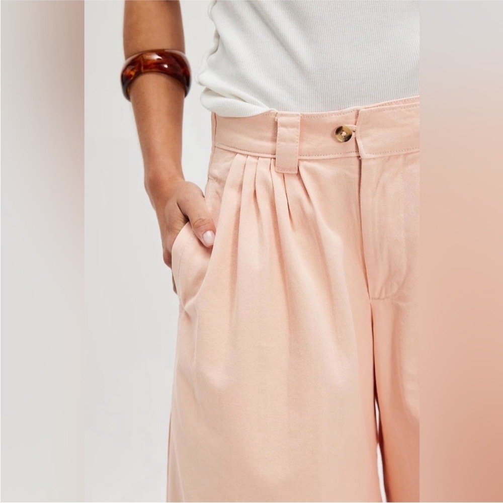 NEW Free People Sadie A-Line Long Pleated Women's Shorts Peach Blush Sz 0 & 4 - Picture 3 of 13